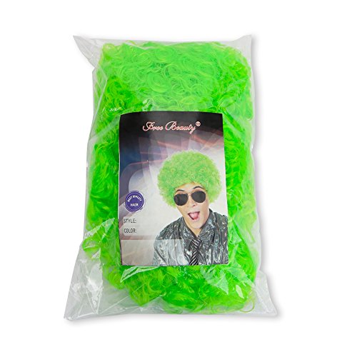 Image of FREE BEAUTY Fluffy Afro Synthetic Clown Wig for Men Women Cosplay Anime Party St. Patrick's Day Christmas Halloween Fancy Funny Wigs (Green)