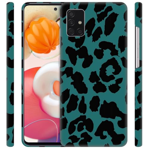 GlamCase for Samsung Galaxy A51 5G, Samsung A51 5G Case - Teal Leopard Pattern Printed Cute Slim Fit Hard Plastic Protective Designer Back Phone Case/Cover for Samsung A51 5G