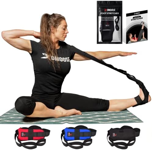 DMoose Calf Stretcher & Foot Stretcher for Plantar Fasciitis - Hamstring Stretcher Stretching Strap for Achilles Tendonitis, Leg Stretcher Ligament Stretching Belt for Pain Relief, Dancers and Yoga