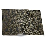 CEVAN Manteles Individuales Lino Hosteleria Salvamanteles Tela Hoja Juego de 4, Vintage Tapete para Mesa Rectangular Estampado 32x42cm
