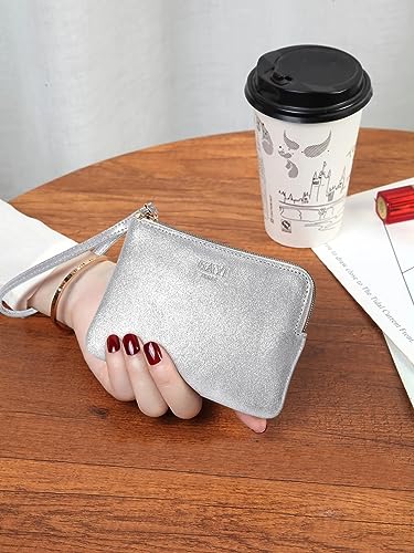 Image of Genuine Leather 4.5 x 6.5 Wristlet Purse for Women, Evening Wristlet Pouch Clutch Bag