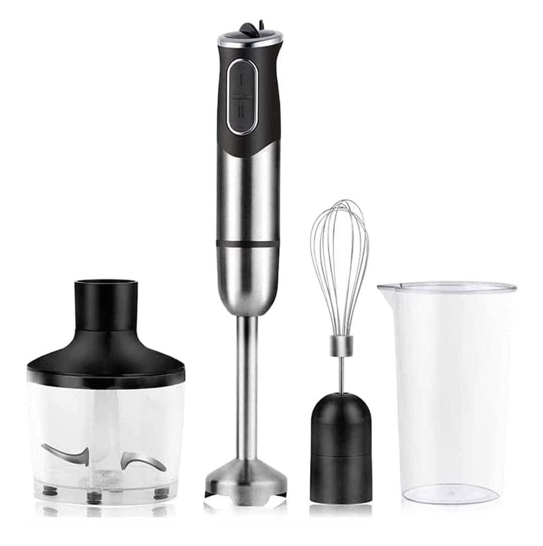 Blender ręczny ręczny, blender ręczny 4 w 1, blender ręczny ze stali nierdzewnej, bez BPA, narzędzie kuchenne, idealny do zup, koktajli, przecierów, jedzenia dla niemowląt