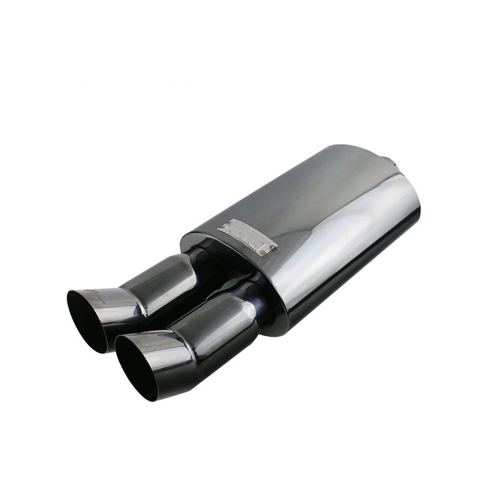 Tubo Scarico Auto Terminale Di Scarico Per Auto Da 2,5'' In Acciaio Inossidabile 201, Silenziatore Nero, Consente Un Suono Diretto, Uscita Doppia Da 3'' Scarico Punta Coda