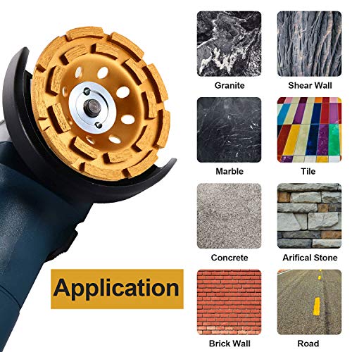 Mudder MUDDER-GRINDING WHEEL-0192-M 4 1/2 Inch Concrete Grinding Wheel Double Row Diamond Grinding Wheel 4 Inch 12 Segment Turbo Row Grinding Wheel Angle Grinder Disc thumb #4