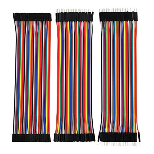 Electrobot Breadboard Jumper Wires Ribbon Cables Kit, Multicolored (120 Pieces)