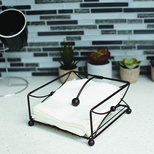 Home Basics Arbor Collection Steel Flat Rustic Napkin Holder With Weighted Pivoting Arm, Storage Dispenser For Kitchen, Dinning Table Indoor/Outdoor, Bronze #TOP1