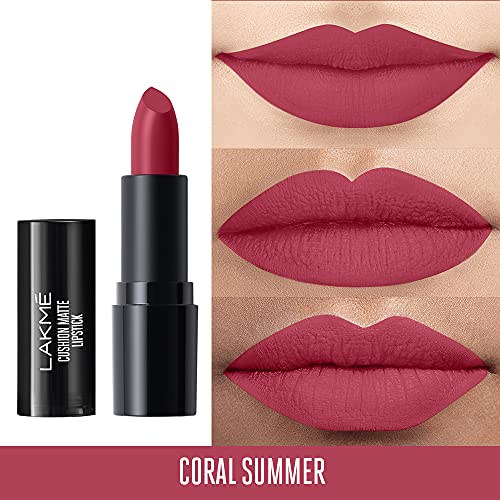 Image of Lakme Cushion Matte Lipstick|| Coral Summer|| 4.5g