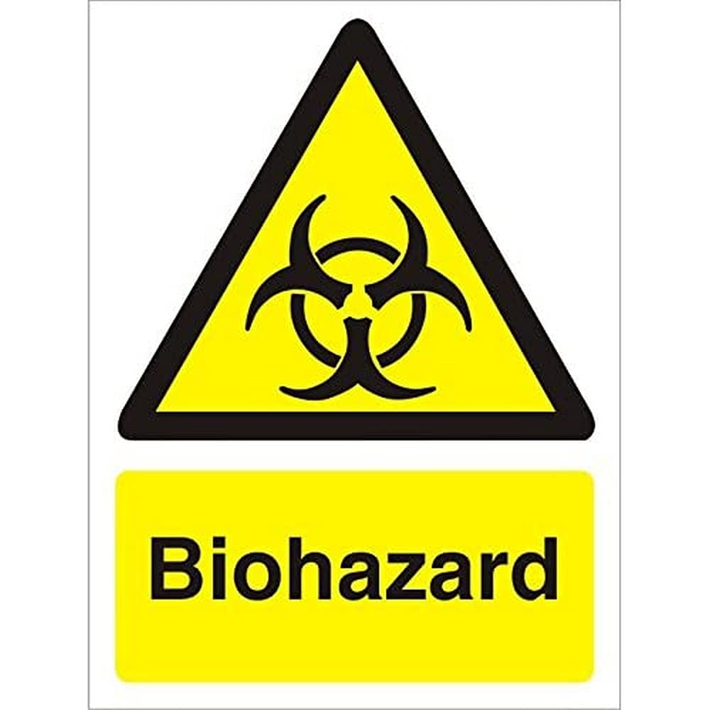 Seco Biohazard Sign, 150mm x 200mm - Self Adhesive Vinyl