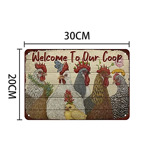 Lustiges Hühnerstall-Schild Flauschige Hütte Hühnerstall Schild Großes rustikales Landschild Hühner Hahn Bauernhof… – Bild 3