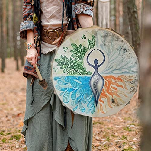 Shaman Drum Tree of Life Siberian Drum Spirit Music Handmade Shamanic Drum with Drumstick For Meditation