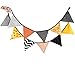 Price comparison product image Multi Coloured Fabric Bunting For Halloween Party Birthday Wedding Anniversary Celebration Baby Shower (Orange & Black)