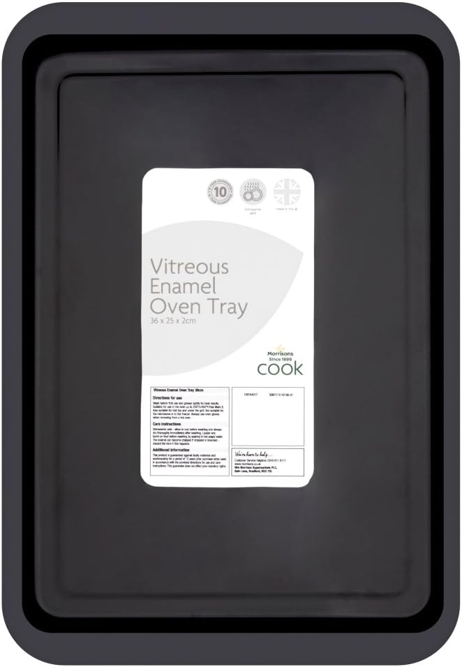 Morrisons Vitreous Enamel Oven Tray, 36cm Amazon.co.uk Home & Kitchen