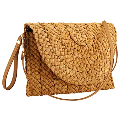 Tmore Weave Handbag,Straw Clutch Summer Evening Handbag Summer Beach Party Purse Woven Straw Bag Envelope2
