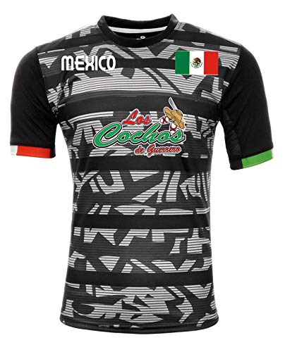 Jersey Mexico Los Cochos de Guerrero 100% Polyester BlackGrey_Made in Mexico (XX-Large)