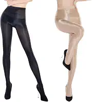 Meia Calça Anticelulite ¨Superpower¨ Feminina – Cós Alto, Modeladora e Tonificante – Efeito Brilho e Pele Perfeita – Acrílico e Nylon – Tamanho Único