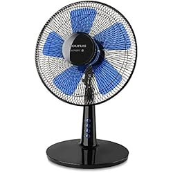 Ventilador Taurus Boreal 14 Taurus Boreal 12 Elegance Ventilador de sobremesa portátil, Sistema de oscilación, inclinación Regulable, 5 aspas/30 cm de diámetro, 40 W, silencioso, Azul y Negro, 5.3 tons, Metal