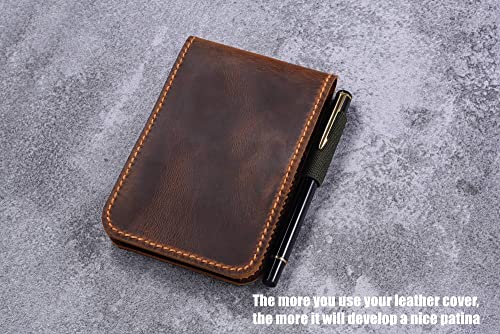 Personalized real genuine leather notepad cover for rite in the rain top-spiral notebook 3" x 5" 4" x 6" N05RNTS3
