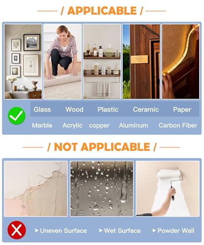 Image of PPB 4 Rolls Double Sided Tape Heavy Duty - Removable Mounting Tape for Poster Picture Hanging Carpet Strip Rug Wall Outdoor - Clear & Strong Nano Tape Adhesive Multipurpose - 1.0 inch & 0.5 inch, 40 Feet