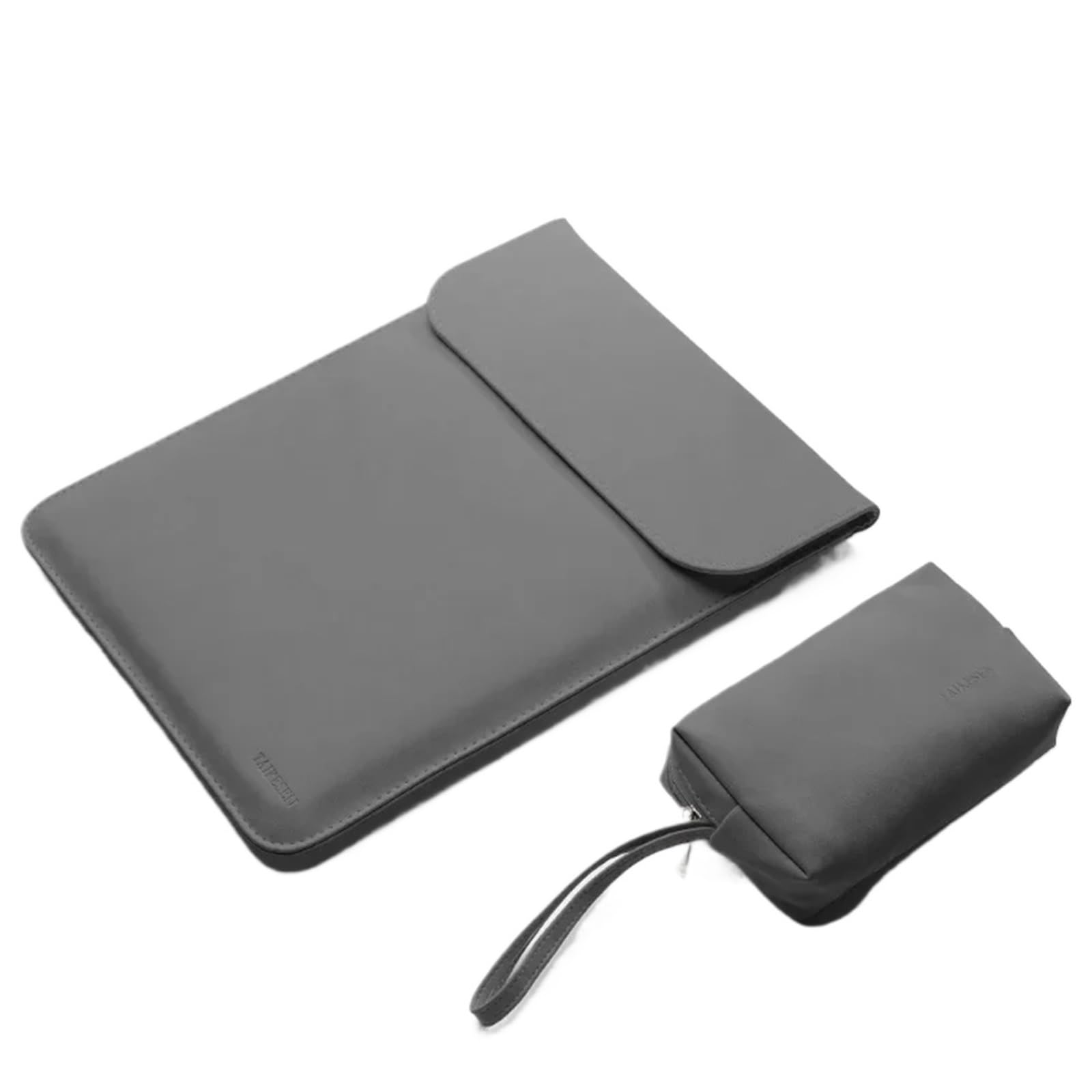 Funda De Tableta Bolsa for Tableta, Funda for ratón con imán de Cuero PU Mate Liso, Funda Plegable for Cargador y Alfombrilla for ratón, Funda de Transporte para Tablet(Heavy Gray)