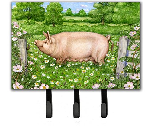 Pig in Dasies by Debbie Cook Leash or Key Holder