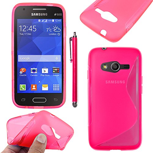 ebestStar - Coque Compatible avec Samsung Galaxy Trend 2 Lite SM-G318H, Galaxy V Plus Etui Housse Silicone Gel TPU Souple Motif S-Line + Stylet, Rose...