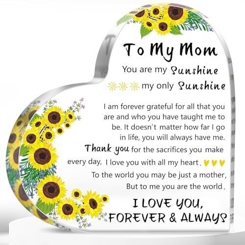 Gifts for Mom - Delicate Mom Birthday Gifts from Daughter Son - Engraved Acrylic Block Puzzle Piece 3.9 x 3.3 inch - Mothers Day Birthday Christmas Gifts for Mom Ideas (Mom 1)