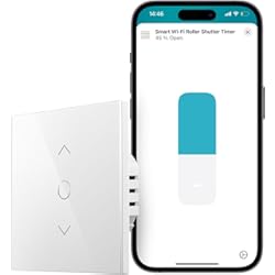 Interruptores Conmutados Wifi Meross Interruptor de Cortina Alexa, Interruptor de Persianas LED Inteligentes WiFi, Compatible con Apple HomeKit Siri, Alexa y Google Assistant, Necesita Cable Neutro, Upgrade Versión