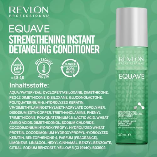 REVLON PROFESSIONAL EQUAVE Strengthening Instant Detangling Conditioner, 200 ml, entwirrender Leave in Sprühconditioner für feines &… – Ansicht 5