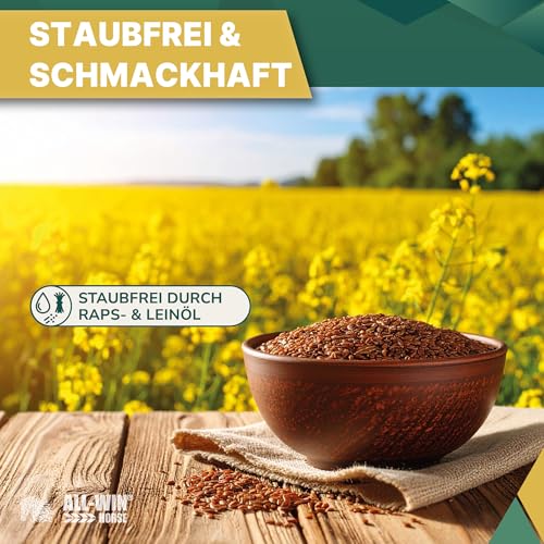 ALL-WIN Horse Hay Time 24/7 – 12 kg Strukturfutter für Pferde – Getreidefrei, Pferdefutter ohne Zuckerzusatz – Mit Timothee, Grünhafer & Luzerne – Staubfrei, magenfreundlich & rohfaserreich
