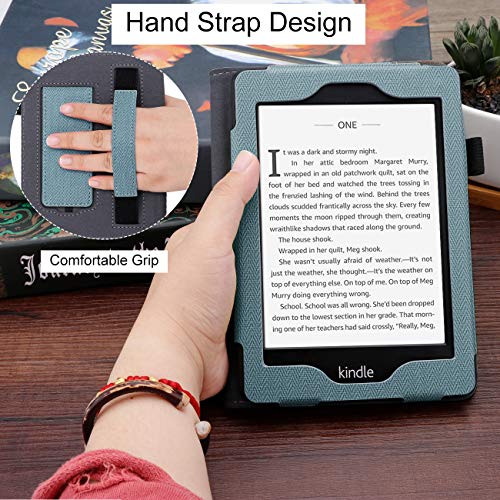 WALNEW Kindle Paperwhite Hülle 10. Generation 2018, Kickstand Schutzhülle Tasche für Amazon Kindle Paperwhite 10th Gen(Model NO. PQ94WIF) eReader mit Handschlaufe und Auto Sleep/Wake Funktion