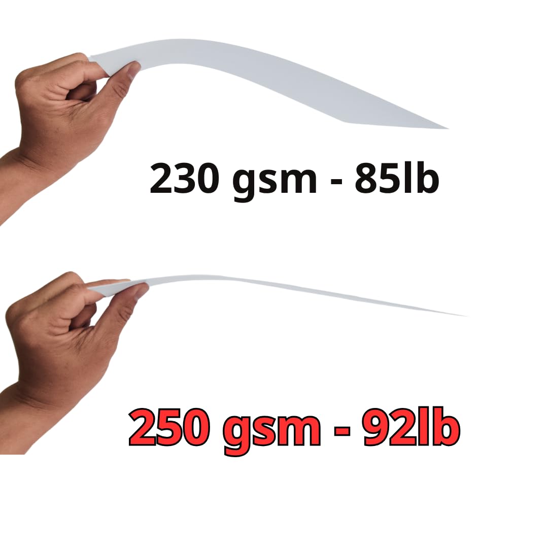 50 Blatt weißer Karton, 8,5 x 11, 250 g/m² – 41,7 kg, schwerer Karton für Drucker, dickes Papier für Einladungen, Scrapbooking, Visitenkarten, Basteln, DIY-Karten, Dekoration, Zeichnen, Zertifikat