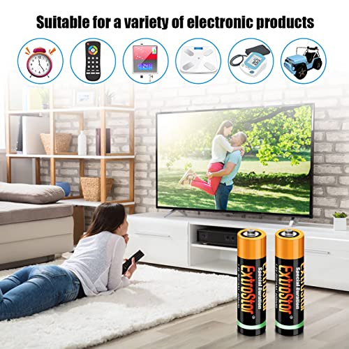 EXTRASTAR Zink-Carbon-Batterien AAA 1,5V (48 Stück) – Hochleistungsbatterien mit 400 mAh, Lange Haltbarkeit, Ideal für Haushalt, Spielzeug und Elektronik – Inklusive Aufbewahrungsbox – Bild 4