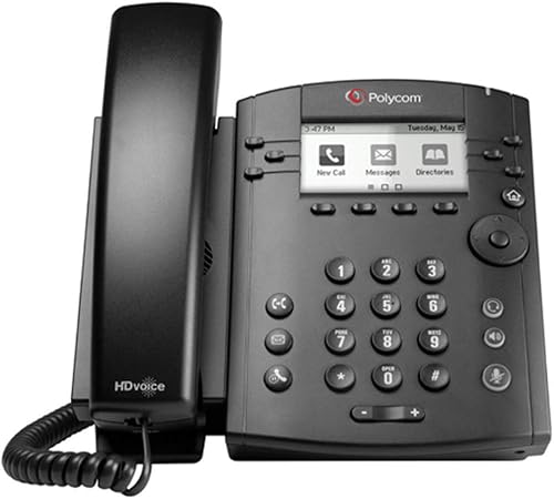 Polycom VVX 310 Teléfono de sobremesa de 6 líneas, fuente de alimentación incluida (renovado)
