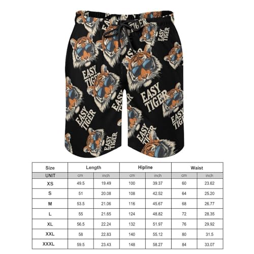 Tiger Men's Swim Trunks Quick Dry Board Shorts Hawaiian Beach Shorts With Pocket2