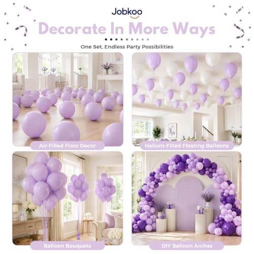 Image of Jobkoo Light Purple Balloons 12 Inch, Pastel Lavender Purple Party Balloon