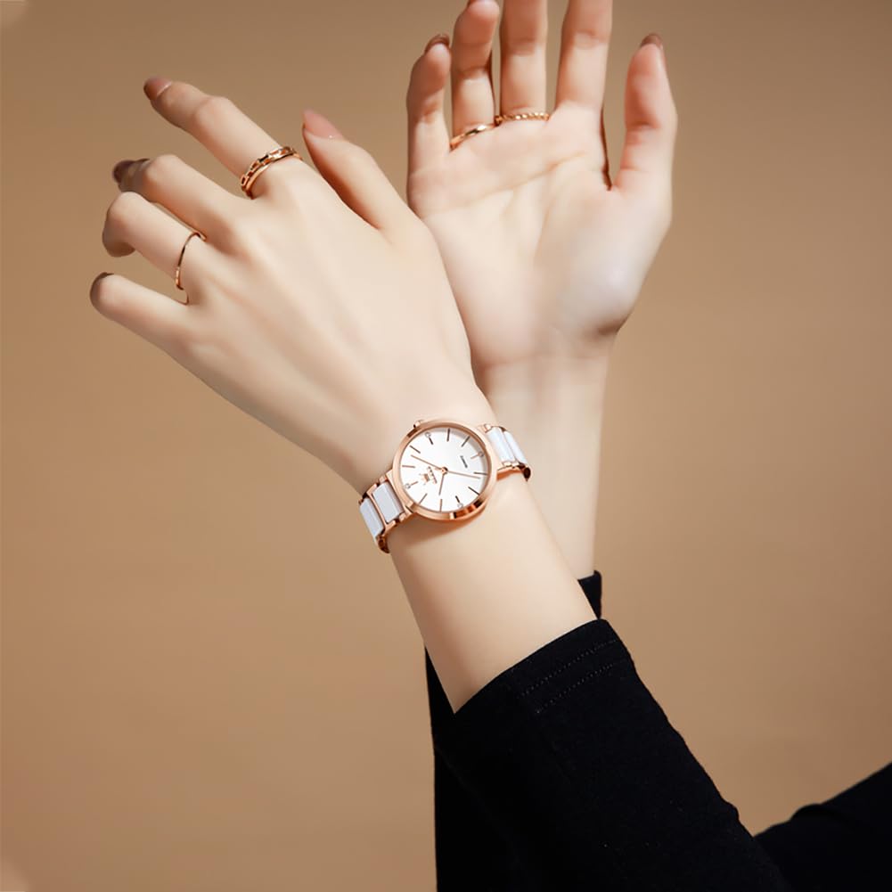 Reloj Mujer de Acero Inoxidable y cerámica, Regalos Mujer