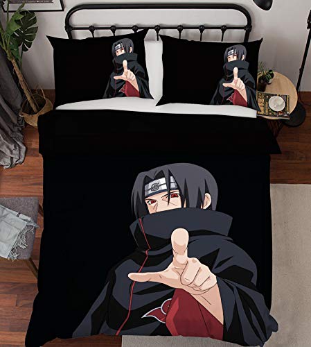 AJ WALLPAPER 3D Naruto Itachi 060 Fundas De Almohada Edredón Juego De Funda Nórdica Soltero Reina Rey 3D Foto Lecho ES Wendy (Gemelo)
