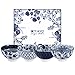 TOKYO design studio Flora Japonica - Set di 4 ciotole in porcellana giapponese, diametro 12 cm, altezza 6,3 cm, circa 300 ml, motivo floreale giapponese, in confezione regalo