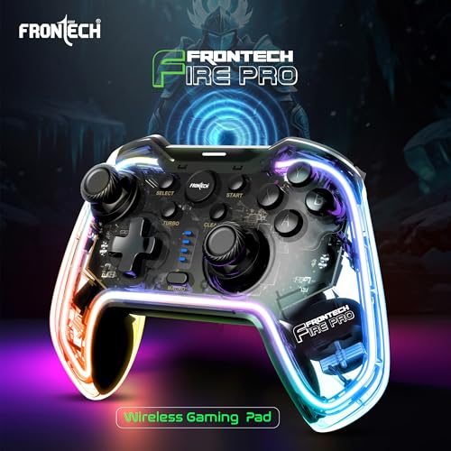 FRONTECH Fire Pro Wireless Gaming Pad with 2.4GHz | Dual Vibration Motors | RGB Lighting|Trigger Button|Compatible with PS3, PC & Android TV... - Image 2