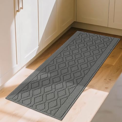 Cosy Homeer 20x48 Non-Slip Grey Kitchen Mat Runner