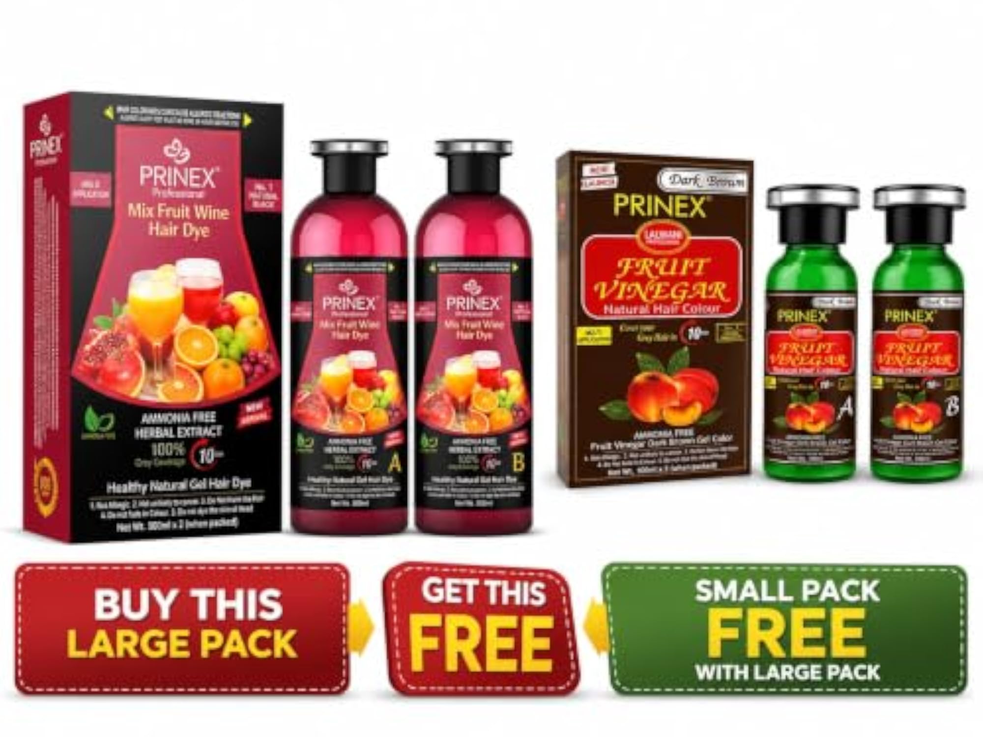Fruit Vinegar Natural Black Hair Color Gel, Combo Pack, Gift for Her