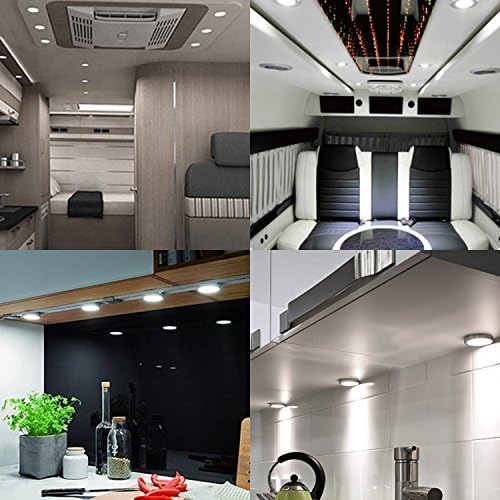 CICMOD 6PCS Interior Spot Light 12V 3W Recessed Ceiling Downlight for Camper Van Caravan Motorhome Boat Cool White