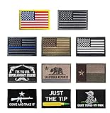 Antrix 11 Pieces Tactical American Flag Patch Texas California Flag Patch Full Embroidery Military Patch Set for Caps,Bags,Backpacks,Clothes,Tactical Vest,Military Uniforms Etc.