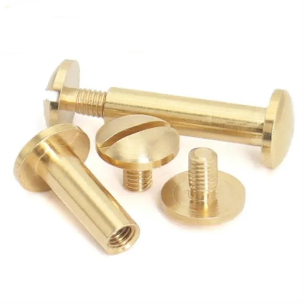 10 Sets Gürtelschrauben Messing - Chicago Schrauben Für Lederarbeiten