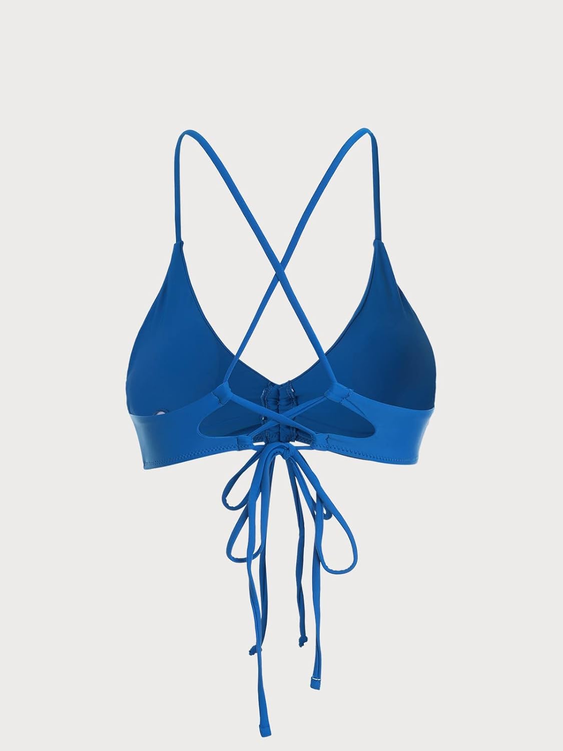 BERLOOK Women's Backless Adjustable Straps Drawstring Paisley Swimsuit Bikini Top - Image 7