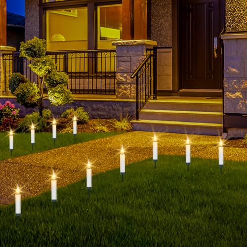 Image of Wondise Christmas Flameless Taper Candle Christmas Tree Candle Lights Battery Operated Candles with Remote & Timer, 10pcs Set Flameless Flickering LED Candles for Christmas Holiday Home Garden Decor