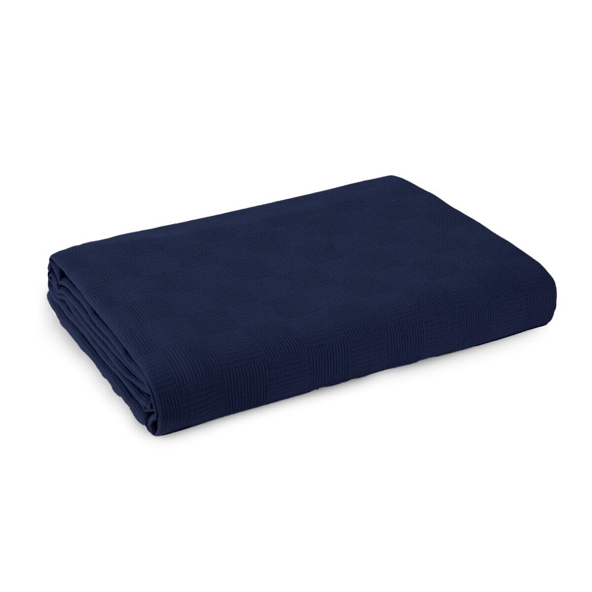 Morbidissimi Copriletto Leggero Happy in Piquet di Puro Cotone, Tinta Unita, Ideale per Primavera e Estate, Copri Letto Pratico Confortevole e Traspirante Singolo 170x260 cm Blu