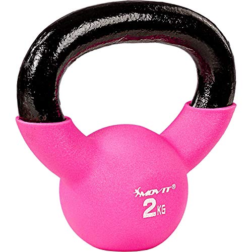 MOVIT Kettlebell PRO, Kugelhantel aus Gusseisen mit Neoprenbeschichtung, 12...