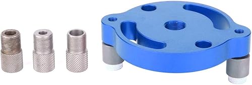 Panel de madera Agujero Puncher Aleación de aluminio Centro de perforación Calibre de perforación Herramienta de carpintería X600-1- Azul