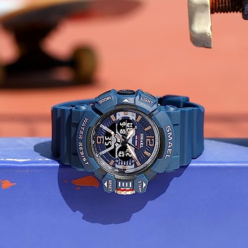 FANMIS Unisex Military Tactics LED Electronic Watch with Candy-Colored Large Face Waterproof Multi-Functional Analog Digital Sports Watch for Outdoor Activities3